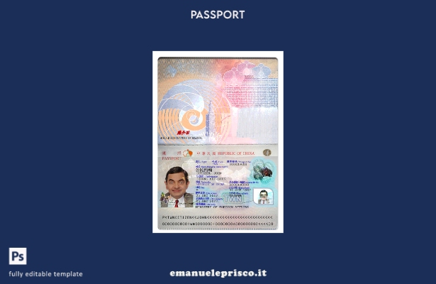 modello presente Taiwan Pass stile verificato